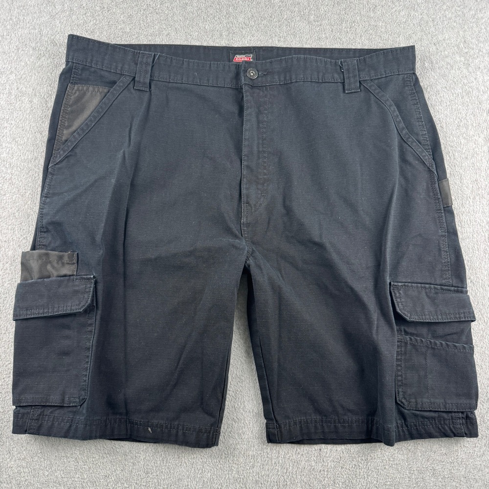 Dickies Cargo Shorts Mens 40 Black Ripstop Workwear GR40ABK Casual Utility